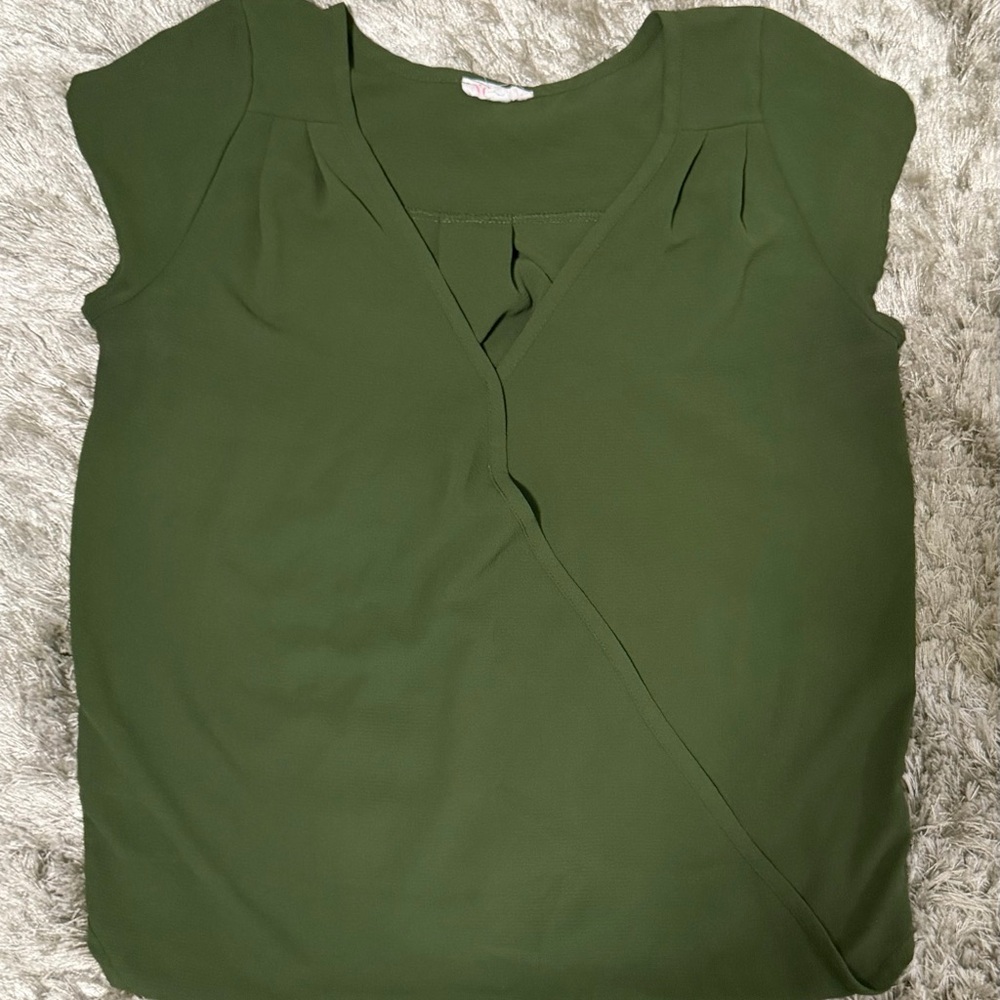 a'gaci Olive Green Blouse